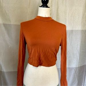 Crop mock neck long sleeve